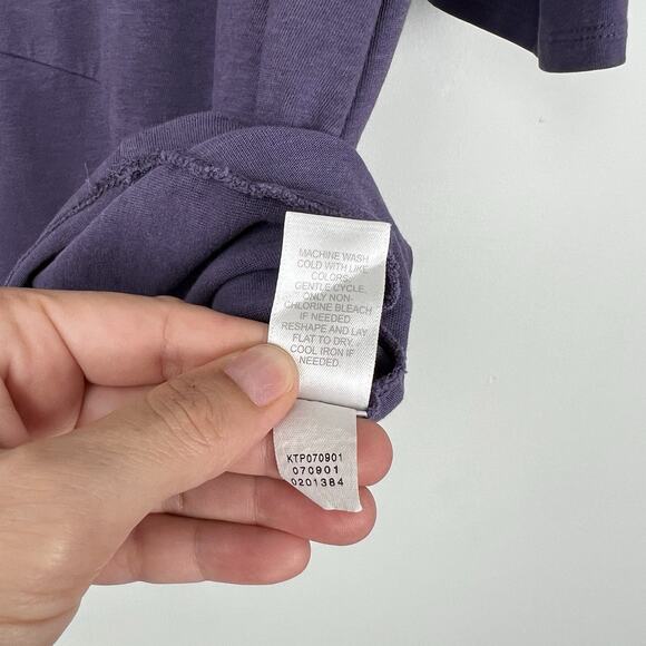 J Jill Pure Jill Women’s Size Large Purple Top Asymmetric 3/4 Sleeve‎ Wrap Tunic - Picture 9 of 9